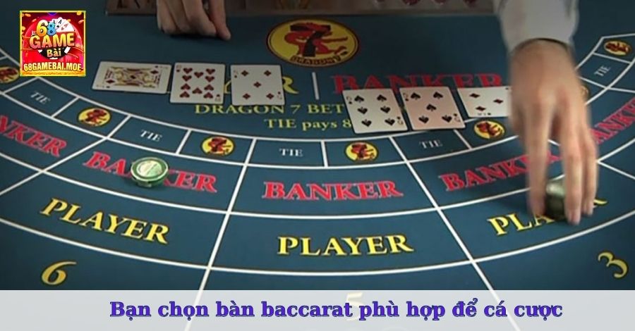 Bạn chọn bàn baccarat phù hợp để cá cược