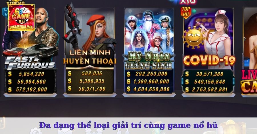 Đa dạng thể loại giải trí cùng game nổ hũ