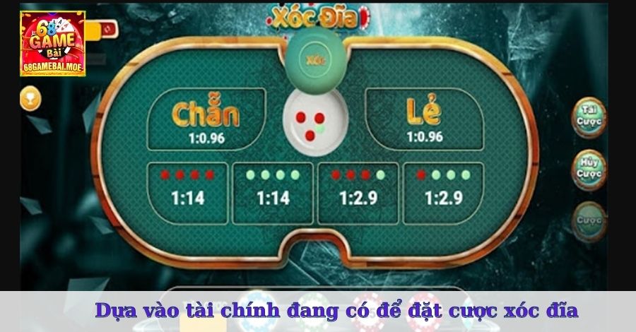 Dựa vào tài chính đang có để đặt cược xóc đĩa