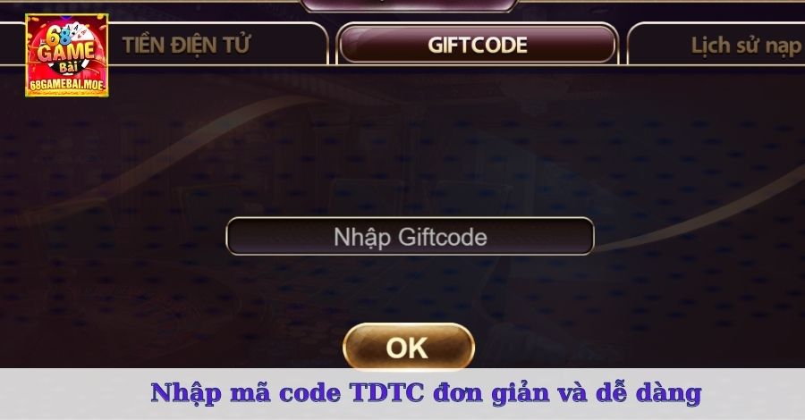 Nhập mã code TDTC đơn giản và dễ dàng