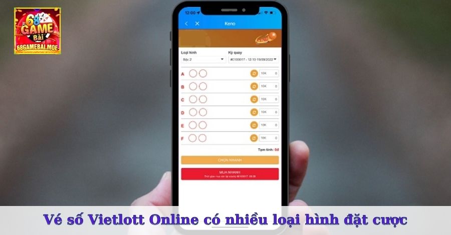 Vé số Vietlott Online có nhiều loại hình đặt cược